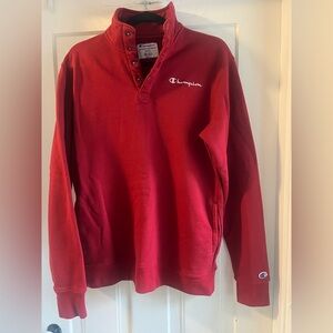 Champion Red Pullover Sweatshirt Unisex